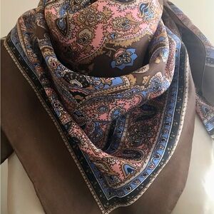 CLASSIC  paisley silk scarf, hand rolled